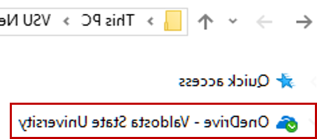 OneDrive-Valdosta州立大学在文件资源管理器列表